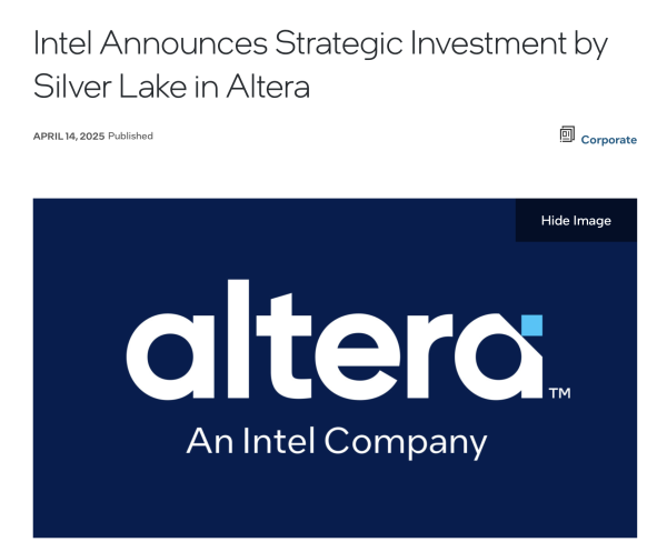 钱程策略 陈立武出手！英特尔出售旗下 Altera芯片业务51%股份